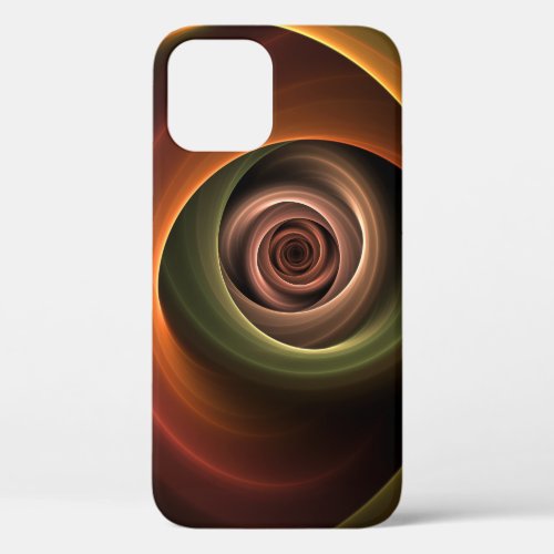 3D Spiral Abstract Warm Colors Modern Fractal Art iPhone 12 Pro Case