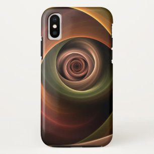 3D Spiral Abstract Warm Colors Modern Fractal Art iPhone XS Case