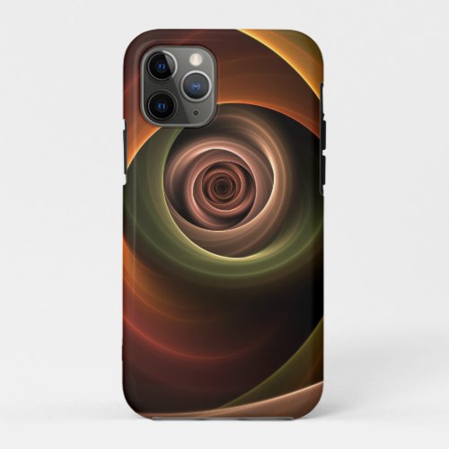 3D Spiral Abstract Warm Colors Modern Fractal Art iPhone 11 Pro Case