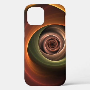 3D Spiral Abstract Warm Colors Modern Fractal Art iPhone 12 Case
