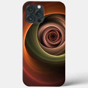 3D Spiral Abstract Warm Colors Modern Fractal Art iPhone 13 Pro Max Case