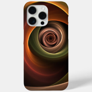 3D Spiral Abstract Warm Colors Modern Fractal Art iPhone 15 Pro Max Case