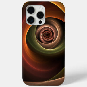 3D Spiral Abstract Warm Colors Modern Fractal Art iPhone 15 Pro Max Case