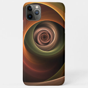 3D Spiral Abstract Warm Colors Modern Fractal Art iPhone 11 Pro Max Case
