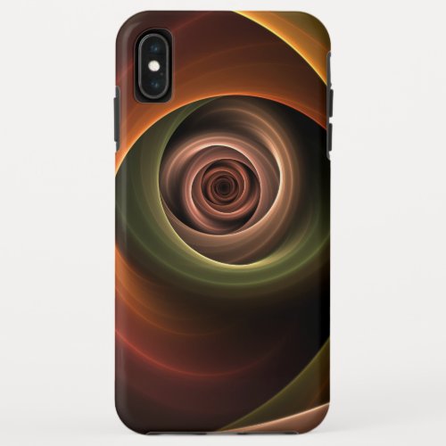 3D Spiral Abstract Warm Colors Modern Fractal Art iPhone XS Max Case