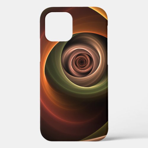 3D Spiral Abstract Warm Colors Modern Fractal Art iPhone 12 Pro Case