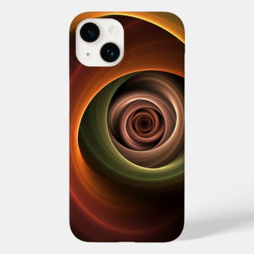 3D Spiral Abstract Warm Colors Modern Fractal Art Case_Mate iPhone 14 Case