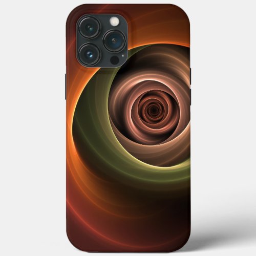 3D Spiral Abstract Warm Colors Modern Fractal Art iPhone 13 Pro Max Case