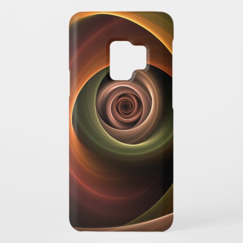 3D Spiral Abstract Warm Colors Modern Fractal Art Case_Mate Samsung Galaxy S9 Case