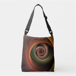 3D Spiral Abstract Warm Colors Modern Fractal Art Crossbody Bag
