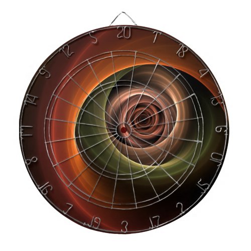 3D Spiral Abstract Warm Colors Modern Fractal Art Dart Board