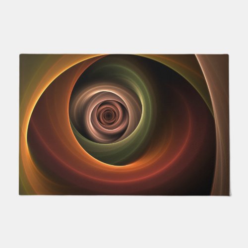 3D Spiral Abstract Warm Colors Modern Fractal Art Doormat