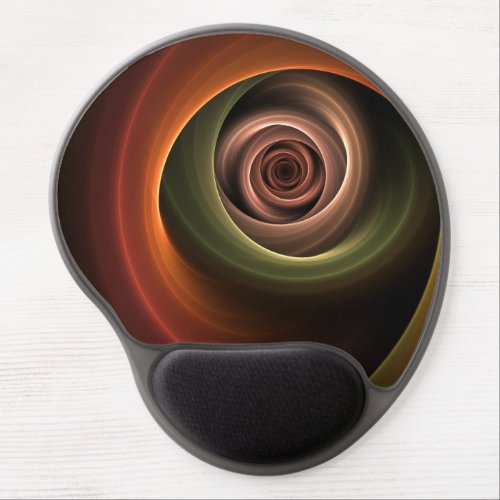 3D Spiral Abstract Warm Colors Modern Fractal Art Gel Mouse Pad