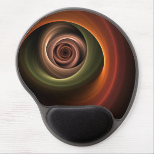 3D Spiral Abstract Warm Colors Modern Fractal Art Gel Mouse Pad