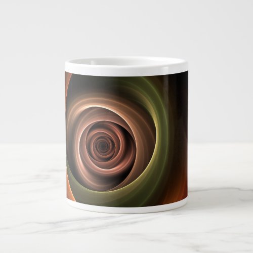 3D Spiral Abstract Warm Colors Modern Fractal Art Giant Coffee Mug