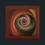 3D Spiral Abstract Warm Colors Modern Fractal Art Gift Box<br><div class="desc">A striking motif with depth and warm colors.
Design for your keepsake box and more.</div>