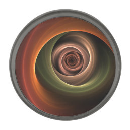 3D Spiral Abstract Warm Colors Modern Fractal Art Gunmetal Finish Lapel Pin