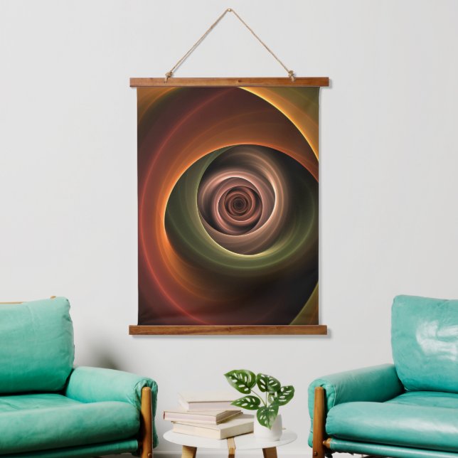 3D Spiral Abstract Warm Colors Modern Fractal Art Hanging Tapestry (Living Room)
