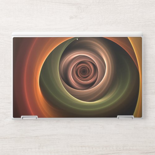 3D Spiral Abstract Warm Colors Modern Fractal Art HP Laptop Skin