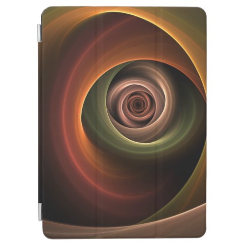 3D Spiral Abstract Warm Colors Modern Fractal Art iPad Air Cover