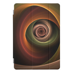 3D Spiral Abstract Warm Colors Modern Fractal Art iPad Pro Cover