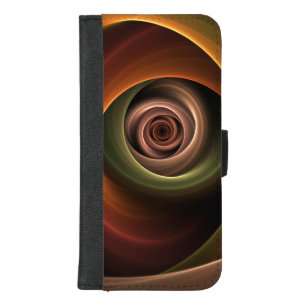 3D Spiral Abstract Warm Colors Modern Fractal Art iPhone 8/7 Plus Wallet Case