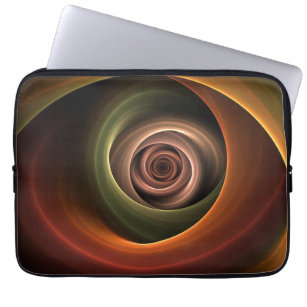 3D Spiral Abstract Warm Colors Modern Fractal Art Laptop Sleeve