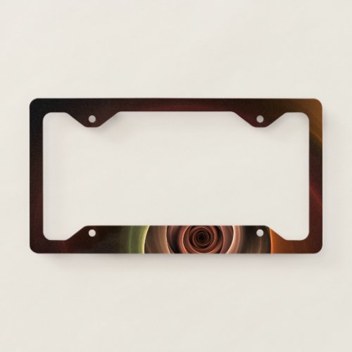 3D Spiral Abstract Warm Colors Modern Fractal Art License Plate Frame