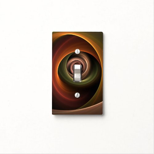 3D Spiral Abstract Warm Colors Modern Fractal Art Light Switch Cover