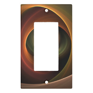 3D Spiral Abstract Warm Colors Modern Fractal Art Light Switch Cover