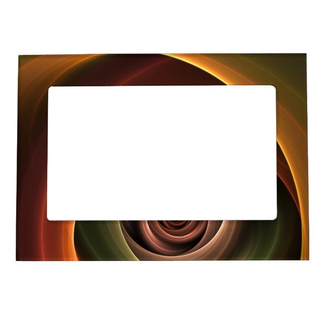 3D Spiral Abstract Warm Colors Modern Fractal Art Magnetic Frame (Front)