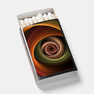 3D Spiral Abstract Warm Colors Modern Fractal Art Matchboxes