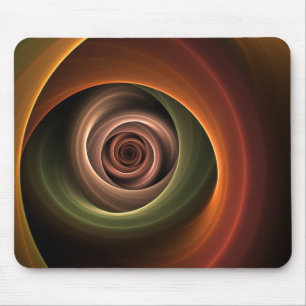 3D Spiral Abstract Warm Colors Modern Fractal Art Mouse Pad