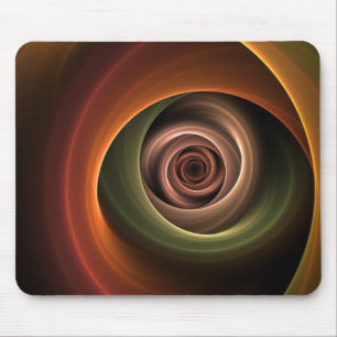 3D Spiral Abstract Warm Colors Modern Fractal Art Mouse Pad