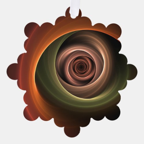 3D Spiral Abstract Warm Colors Modern Fractal Art Ornament Card
