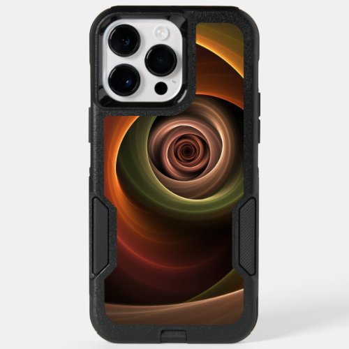 3D Spiral Abstract Warm Colors Modern Fractal Art OtterBox iPhone 14 Pro Max Case