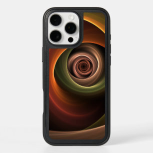 3D Spiral Abstract Warm Colors Modern Fractal Art iPhone 16 Pro Max Case