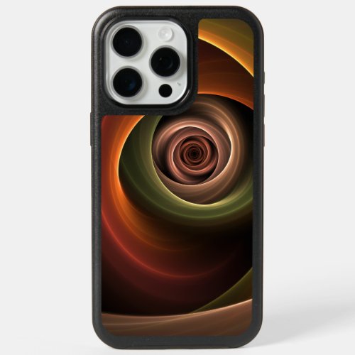 3D Spiral Abstract Warm Colors Modern Fractal Art iPhone 15 Pro Max Case