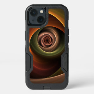 3D Spiral Abstract Warm Colors Modern Fractal Art iPhone 13 Case