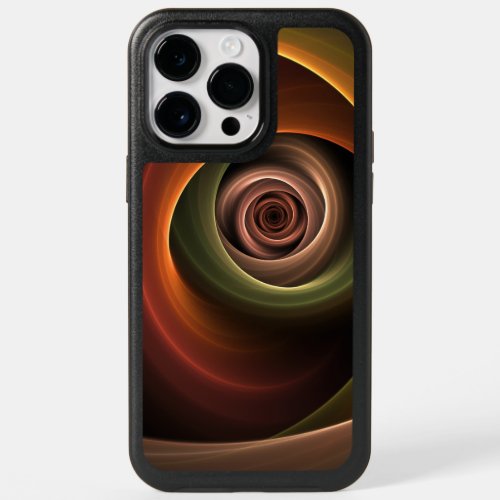 3D Spiral Abstract Warm Colors Modern Fractal Art OtterBox iPhone 14 Pro Max Case