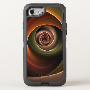 3D Spiral Abstract Warm Colors Modern Fractal Art OtterBox Defender iPhone SE/8/7 Case