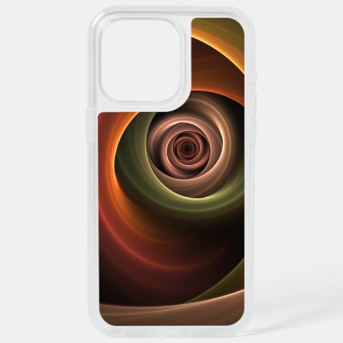 3D Spiral Abstract Warm Colors Modern Fractal Art iPhone 15 Pro Max Case