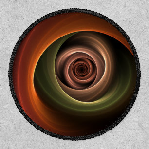 3D Spiral Abstract Warm Colors Modern Fractal Art Patch
