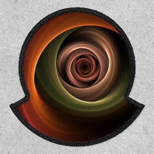 3D Spiral Abstract Warm Colors Modern Fractal Art Patch