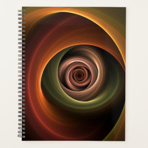 3D Spiral Abstract Warm Colors Modern Fractal Art Planner