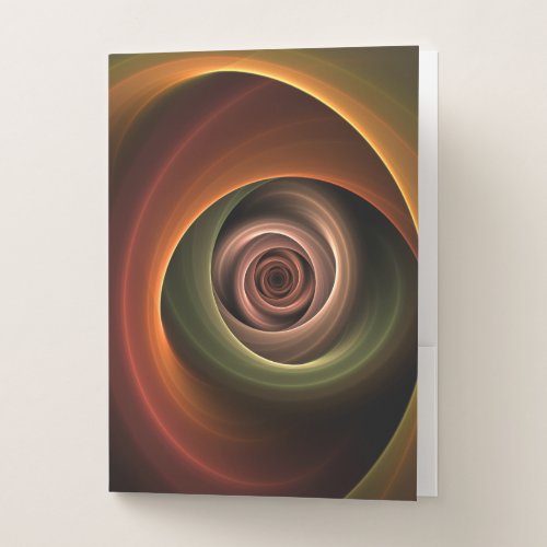 3D Spiral Abstract Warm Colors Modern Fractal Art Pocket Folder