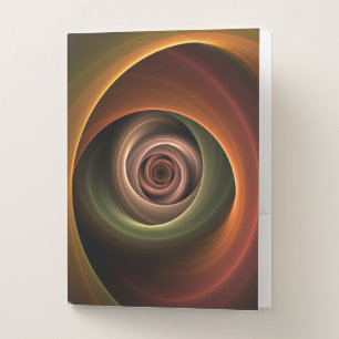 3D Spiral Abstract Warm Colors Modern Fractal Art Pocket Folder