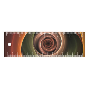 3D Spiral Abstract Warm Colors Modern Fractal Art Ruler