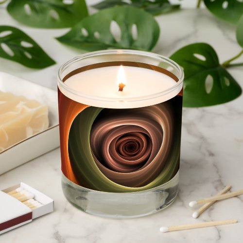 3D Spiral Abstract Warm Colors Modern Fractal Art Scented Candle