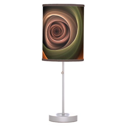 3D Spiral Abstract Warm Colors Modern Fractal Art Table Lamp